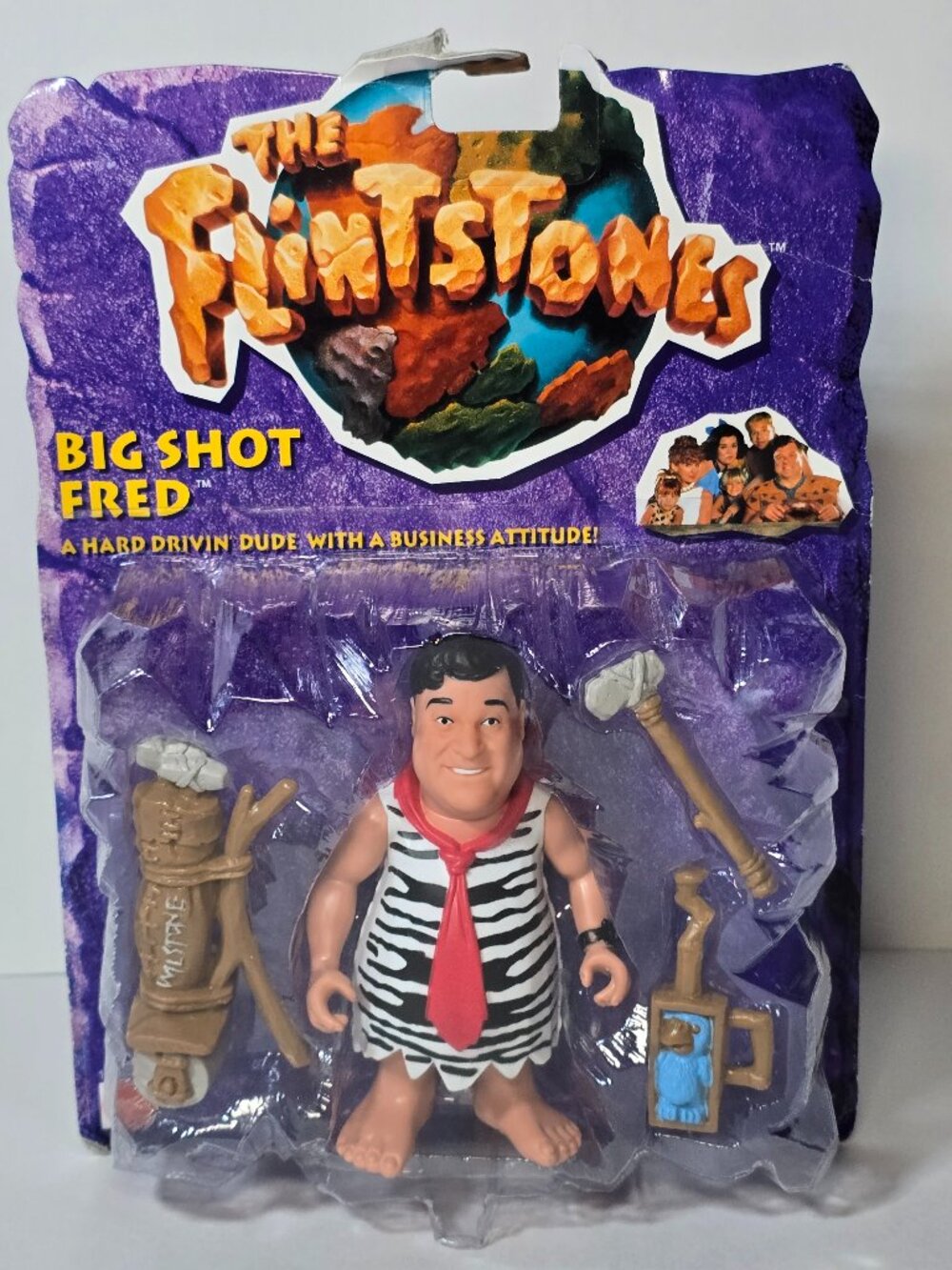1993 Mattel Flintstones Big Shot Fred Figure Sealed Vintage - card/box damage